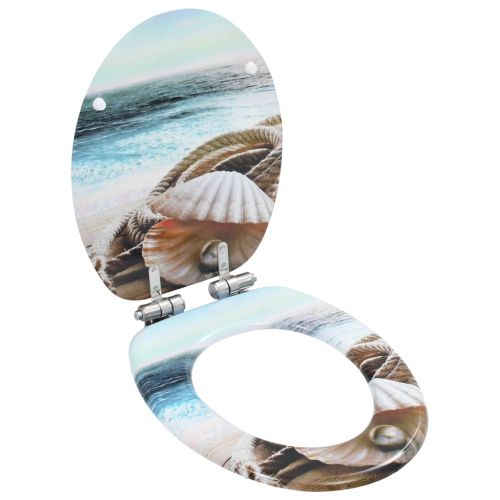 Тоалетна седалка с плавно затваряне, МДФ капак, морски дизайн