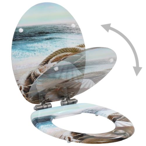 Тоалетна седалка с плавно затваряне, МДФ капак, морски дизайн