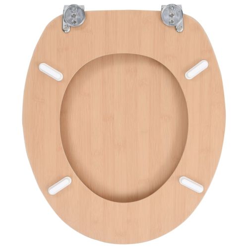 WC тоалетна седалка с капак, МДФ, дизайн бамбук