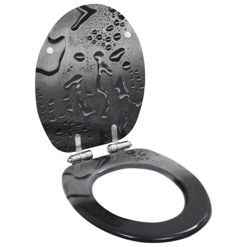 Тоалетна седалка с плавно затваряне, МДФ капак, водни капки