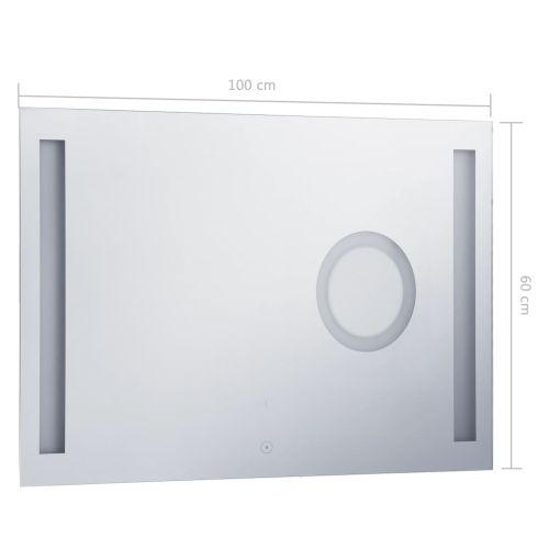 Стенно LED огледало за баня с тъч сензор 100x60 см