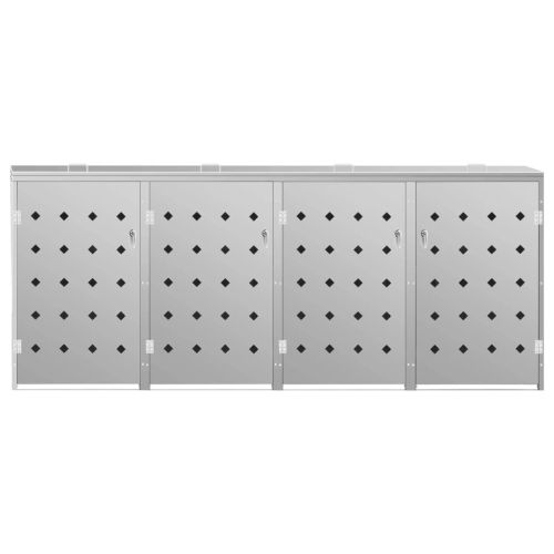 Четворен навес за кофа за смет 240 л, неръждаема стомана