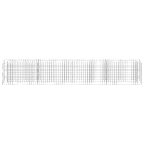 Габион повдигната леха, поцинкована стомана, 360x30x60 cм