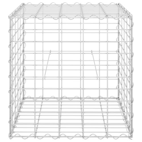 Кубичен габион повдигната леха, стоманена тел, 50x50x50 cм