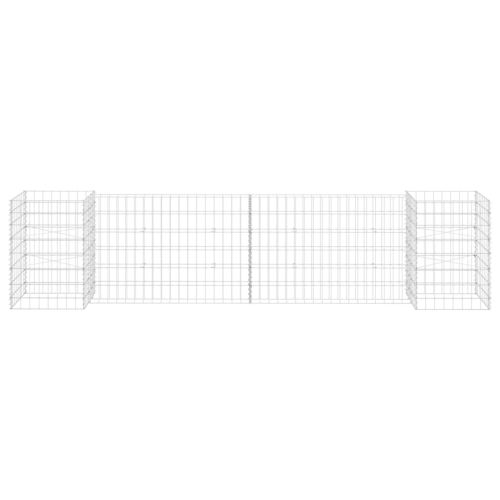 Габион плантер Н-образен, стоманена тел, 260x40x60 cм