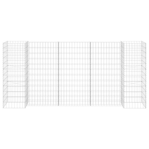 Габион плантер Н-образен, стоманена тел, 260x40x120 cм