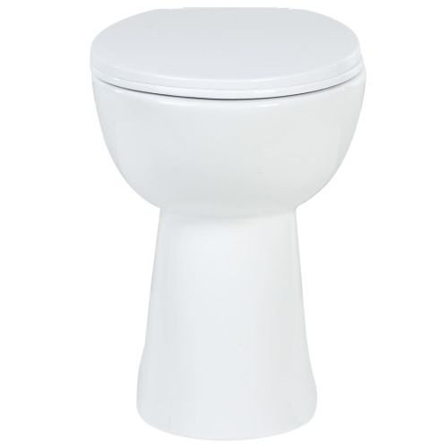 Тоалетна без ръбове, 7 см допълнителна височина, бавно затваряне, бяла керамика
