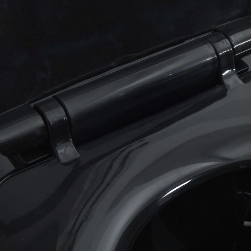 Тоалетна без ръбове, 7 см допълнителна височина, бавно затваряне, керамика черна