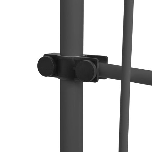 Ръчно прибиращ се сенник с LED, 400 см, синьо и бяло