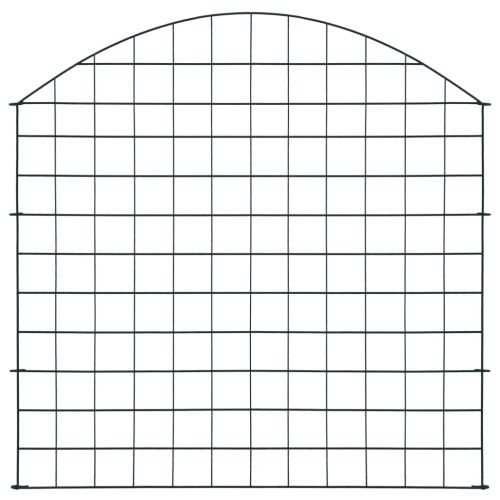 Комплект дъгообразна градинска ограда 77,5x78,5 см зелено