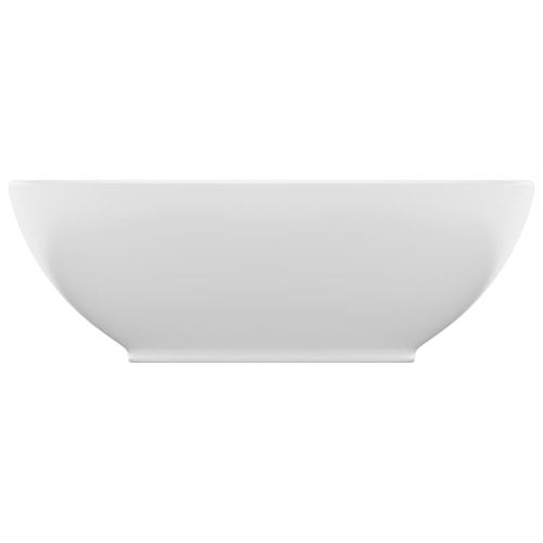 Луксозна овална мивка, матирана, бяла, 40x33 см, керамика