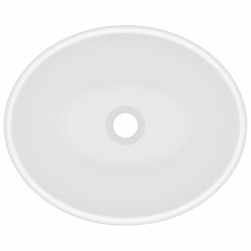 Луксозна овална мивка, матирана, бяла, 40x33 см, керамика