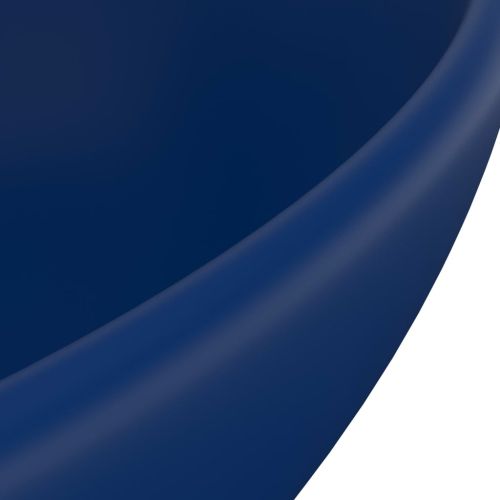 Луксозна овална мивка, матово тъмносиня, 40x33 см, керамика