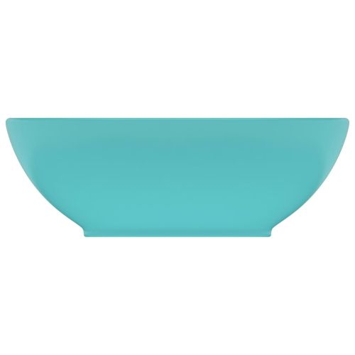 Луксозна овална мивка, матово светлозелена, 40x33 см, керамика