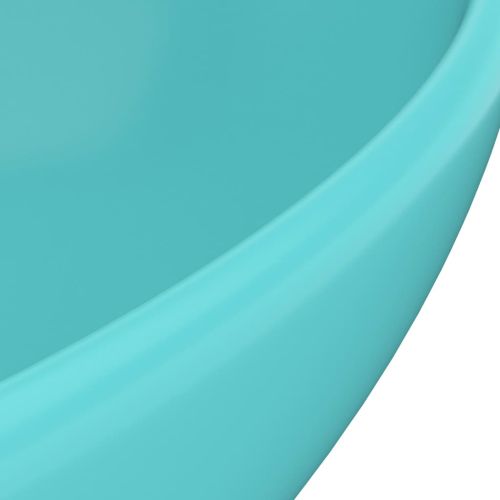 Луксозна овална мивка, матово светлозелена, 40x33 см, керамика