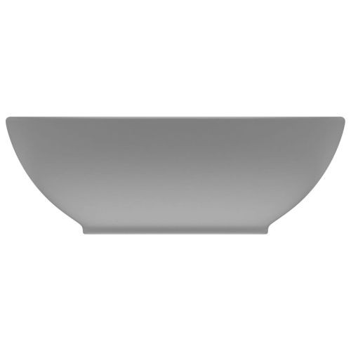 Луксозна овална мивка, матово светлосива, 40x33 см, керамика