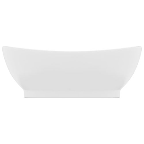 Мивка с преливник лукс овал бял мат 58,5x39 см керамика