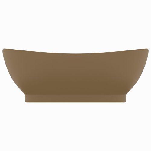 Мивка с преливник лукс овал кремав мат 58,5x39 см керамика