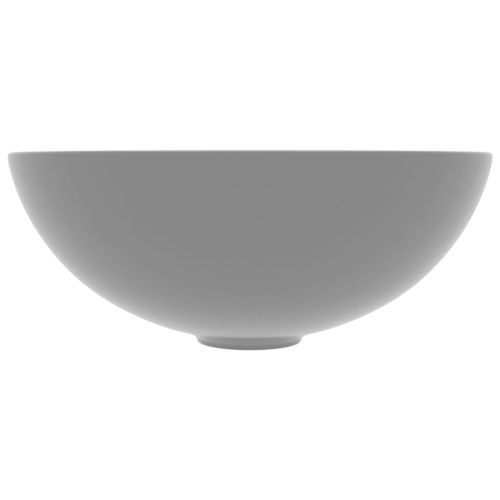 Керамична мивка за баня, светлосива, кръгла