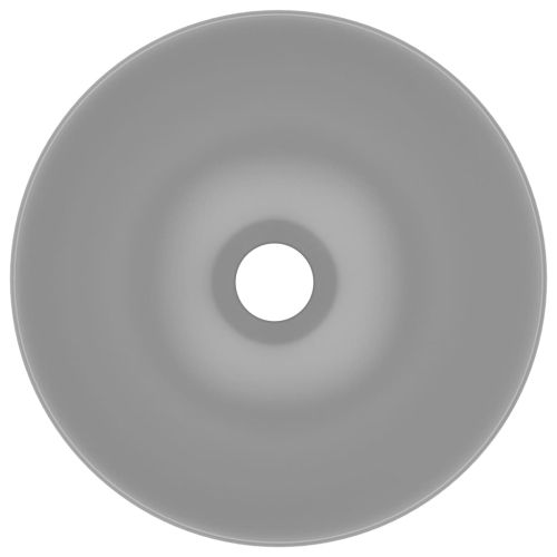 Керамична мивка за баня, светлосива, кръгла