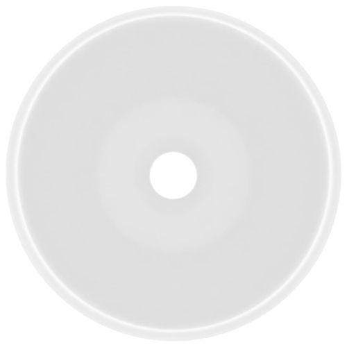 Луксозна кръгла мивка, матово бяла, 40x15 см, керамика