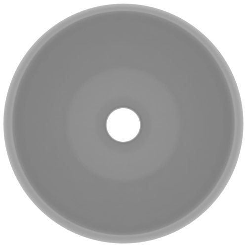 Луксозна кръгла мивка, матово светлосива, 40x15 см, керамика