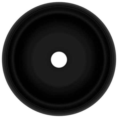 Луксозна кръгла мивка, матово черна, 40x15 см, керамика