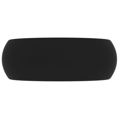 Луксозна кръгла мивка, матово черна, 40x15 см, керамика