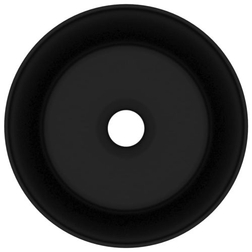 Луксозна кръгла мивка, матово черна, 40x15 см, керамика