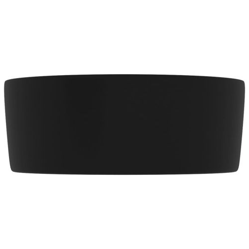 Луксозна кръгла мивка, матово черна, 40x15 см, керамика