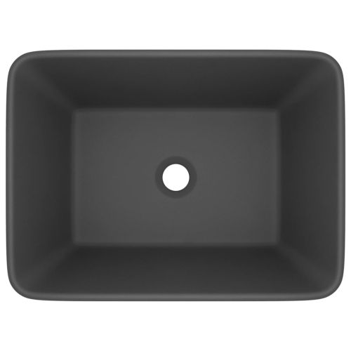Луксозна мивка, матово тъмносива, 41x30x12 см, керамика