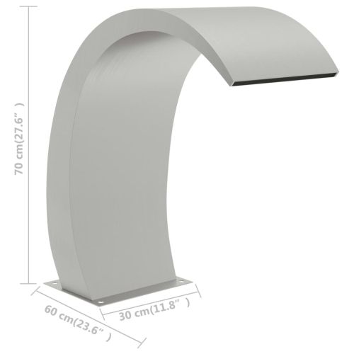 Фонтан за басейн, 22x60x70 см, неръждаема стомана 304