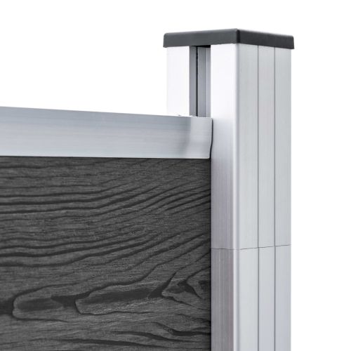 Ограден панел, WPC, 180x186 см, черен