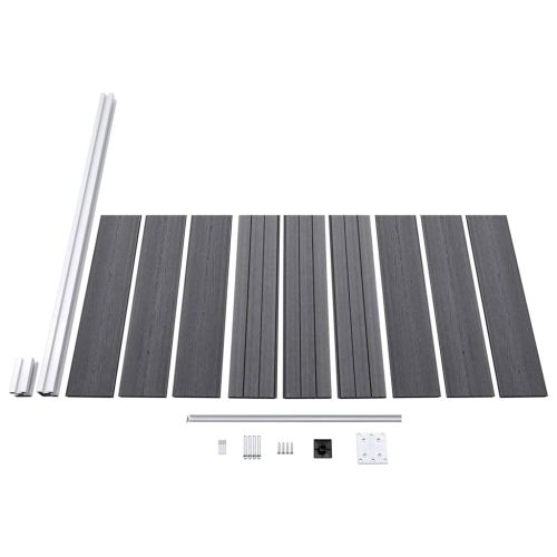 Ограден панел, WPC, 95x186 см, сив