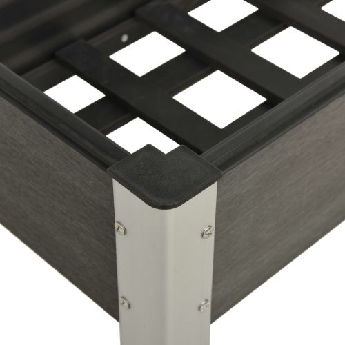 Градинска повдигната леха, 75x40x75 см, WPC, сива