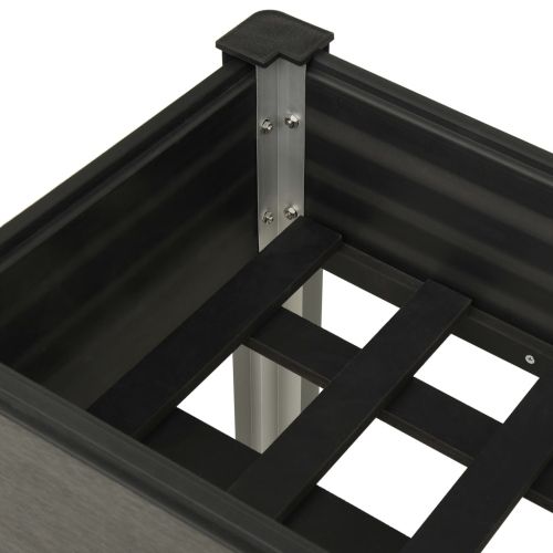 Градинска повдигната леха, 75x40x75 см, WPC, сива