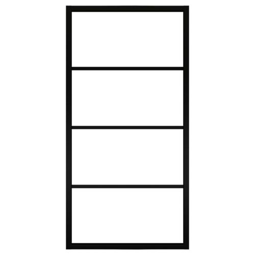 Плъзгаща се врата алуминий и ESG стъкло 102,5x205 см черна