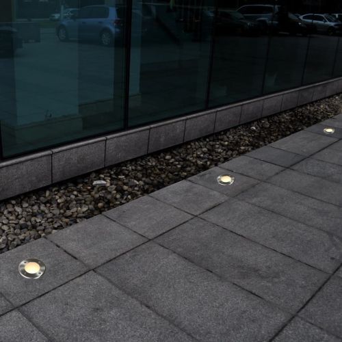 Градински лампи за вграждане в земя, 12 бр, кръгли