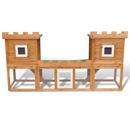 Външна клетка за зайци/малки животни дървена голяма двойна къща