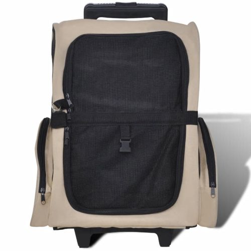 Количка за домашни любимци, бежова, мултифункционална