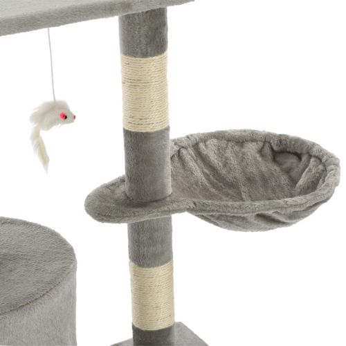 Котешко дърво със сизалени стълбове, 138 см, сиво