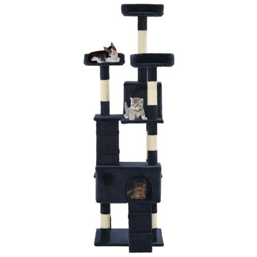 Котешко дърво със сизалени стълбове, 170 см, синьо