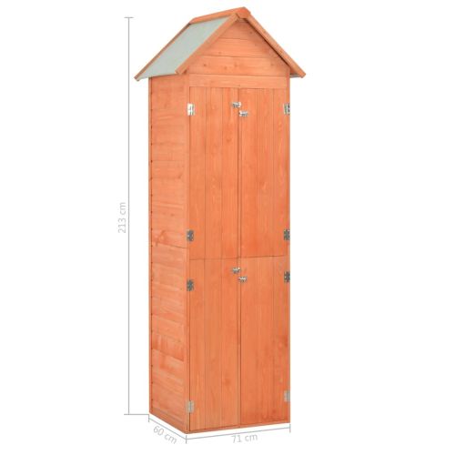 Градински шкаф за съхранение, 71x60x213 см, дърво