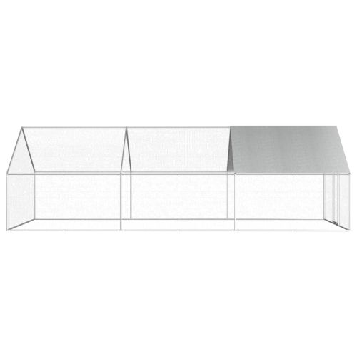 Птичарник на открито, 2,75x6x1,92 м, поцинкована стомана
