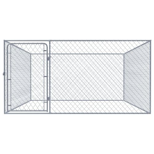 Дворна клетка за кучета, поцинкована стомана, 2x2x1 м