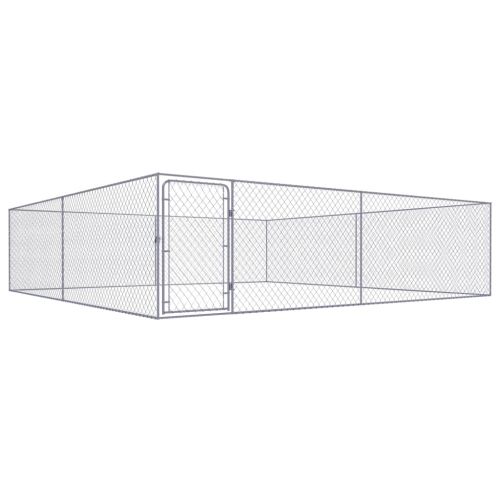Дворна клетка за кучета, поцинкована стомана, 4x4x1 м