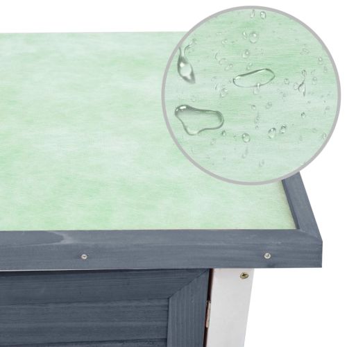 Външна клетка за зайци, 1 врата, сива, дърво