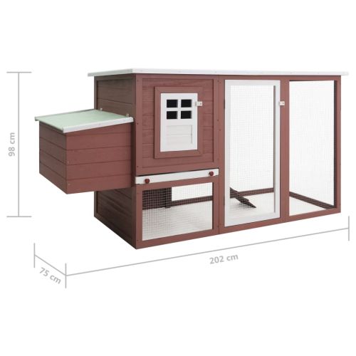 Кокошарник за открито с 1 отделение за яйца, кафяв, дървен