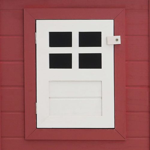 Кокошарник за открито с 1 отделение за яйца, червен, дървен