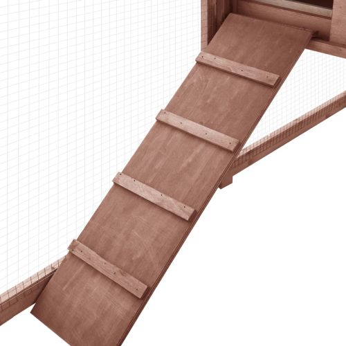 Външна клетка за зайци с пътечка, мока и бяло, чам масив